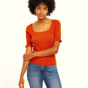 Shirt sleeve knit sweater